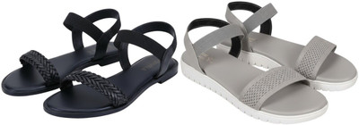 Kuhu Creations Women Flats(Grey, Black , 6)