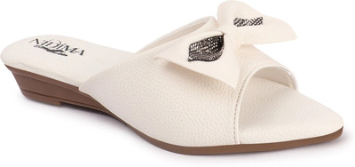 NIDIMA Women Flats(White , 5)