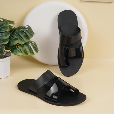 METRO Men Sandals(Black , 10)
