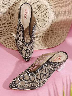 Dollphin Women Heels(Black , 4)