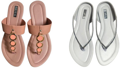 Nicesteps Women Flats(Pink, Grey , 4)