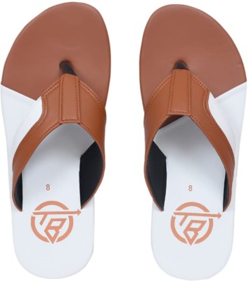 THE BABA Men Sandals(Brown, White , 6)