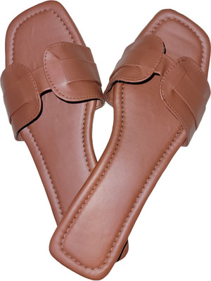 XiZUii Women Flats(Brown , 7)