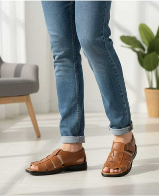 InfiniTrenz Men Sandals(Tan , 7)