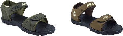 Classica Men Sandals(Brown, Green, Black , 9)