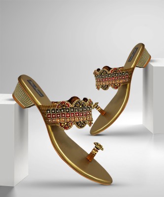 Hafiz footwear Women Gold Heels