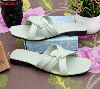 Clorigs Women Flats(Green , 7)