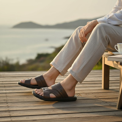 Rivi9 Men Sandals(Brown , 6)