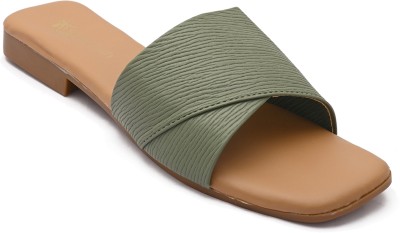 Padvesh Women Flats(Olive , 7)