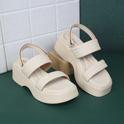 METRO Women Heels(Beige , 7)