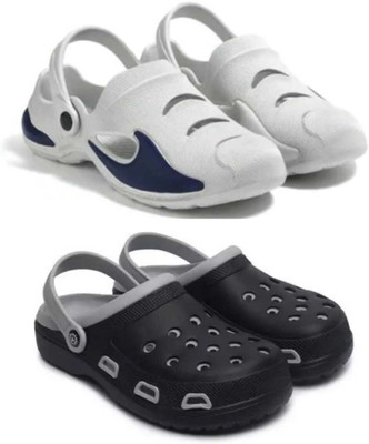 hxn Men Clogs(Grey , 8)