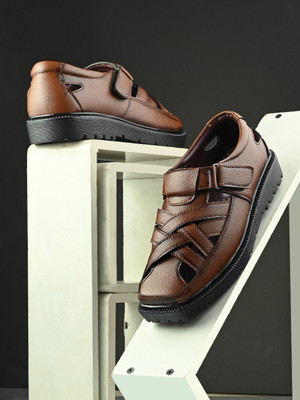 BUCIK BCK10251 Lightweight Comfort Extra Soft Summer Trendy Premium Stylish Party Men Sandals(Tan , 6)