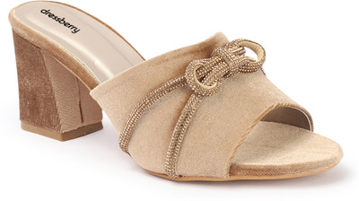 Dressberry Women Heels(Gold , 4)