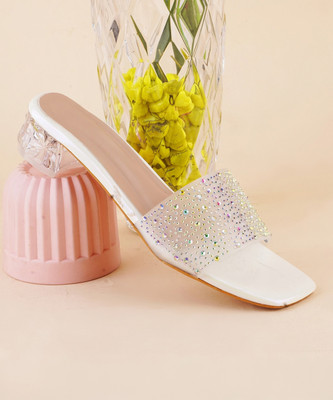 SELFIEE Women Heels(White , 7)