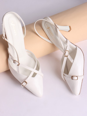 yesmiss Women Heels(White , 6)