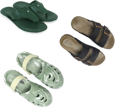 Vomoya Men Sandals(Green, Black, Olive , 9)