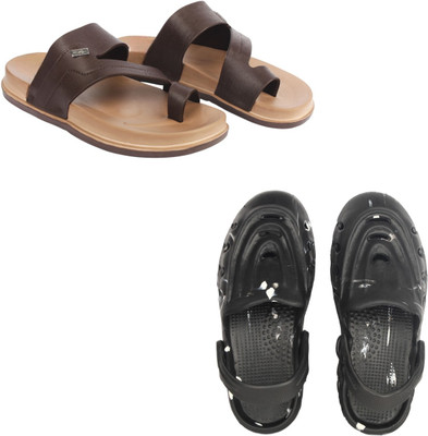 Vomoya Men Sandals(Brown, Black , 7)