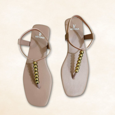 VEYONA Women Flats(Beige , 6)