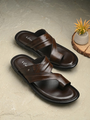 WAINERS ComfortCrest Leather Slipper's | Daily Casual Wear | Airmix Sole Sandals Men Sandals(Brown , 6)