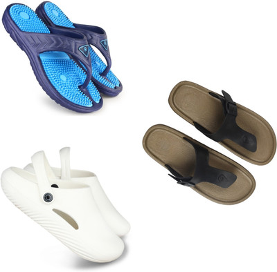 Vomoya Men Sandals(Blue, Black, White , 8)