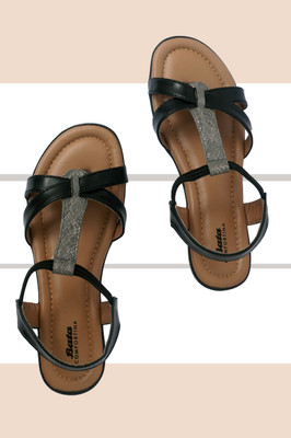 Bata Women Flats(Black , 5)