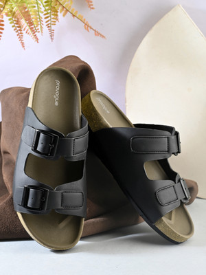 PROVOGUE Men Sandals(Black , 9)
