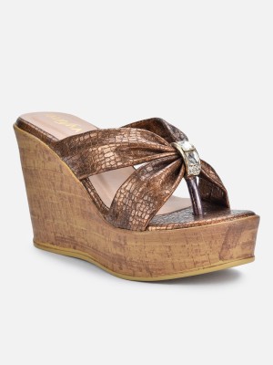 VALIOSAA Women Wedges(Copper , 7)