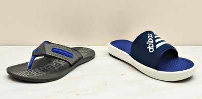 Classica Men Sandals(Blue, Black , 9)