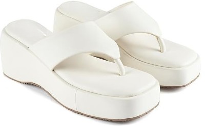 Gloglamp Women Wedges(White , 5)