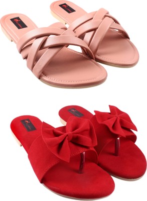 Red Flamingo Women Pink, Red Flats