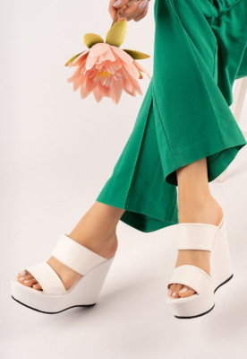 Nucado Women Wedges(White , 3)