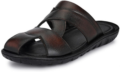 Burwood Men Sandals(Brown, Black , 8)