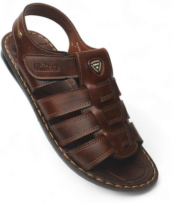 UNITEDS PU Men Sandals(Brown , 10)