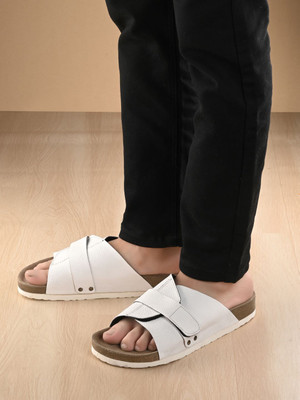 BIG FOX Street Style Cork Men Sandals(White , 6)