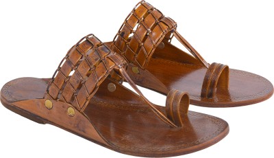 Prince Majestic Unique & Stylish Leather Kolhapuri Men Sandals(Brown , 7)