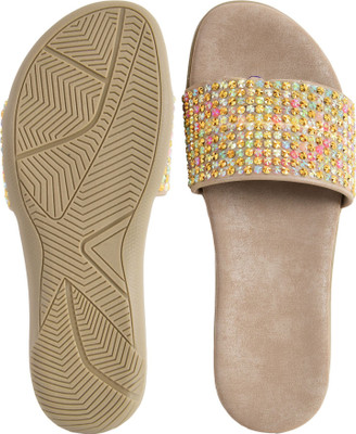 HELEEY Women Flats(Beige , 6)