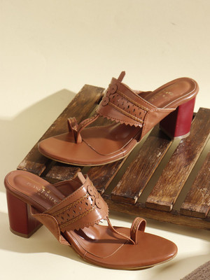 PLANET WALK Lightweight comfort extra-soft with trendy, premium stylish design Women Heels(Tan , 8)