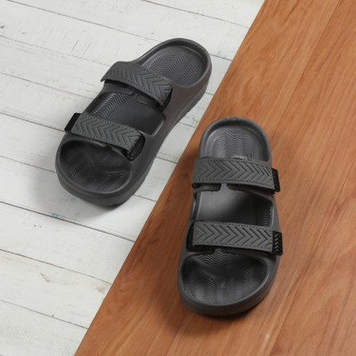 Smoothlite EVA Ultra Soft Slipper with PU, Adjustable Strap, Anti Slip, Daily Usage Men Sandals(Grey , 7)