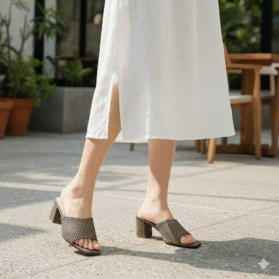 AK SKY Women Heels(Brown , 7)