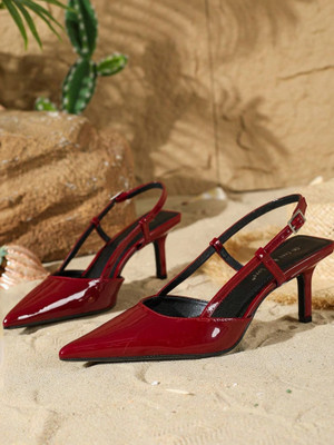 yesmiss Women Heels(Maroon , 7)