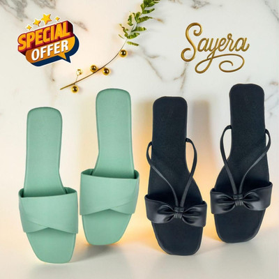 Shoebration Women Flats(Green, Black , 5)