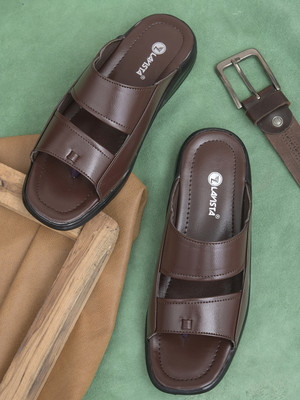 house of common Men Sandals(Brown , 8)