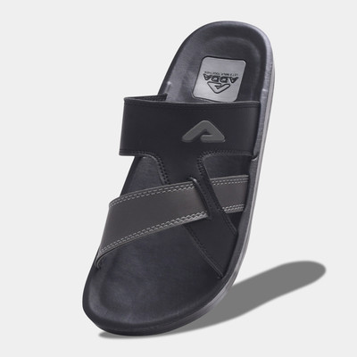 Adda Men Sandals(Black, Grey , 8)