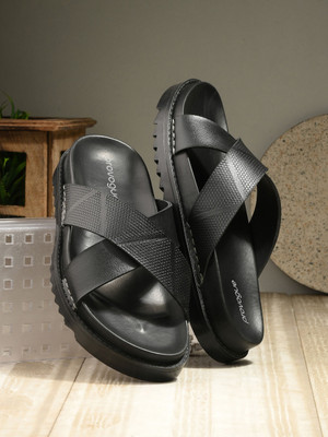 PROVOGUE Men Sandals(Black , 10)