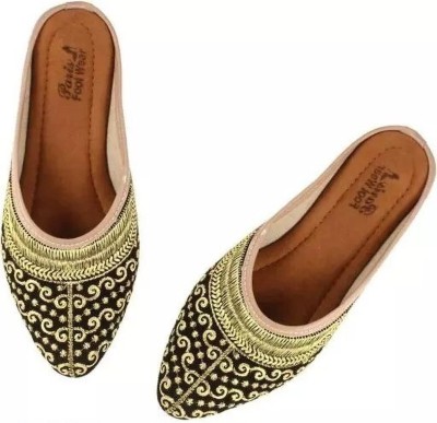 MK CRAFT Women Flats(Black, Beige , 9)