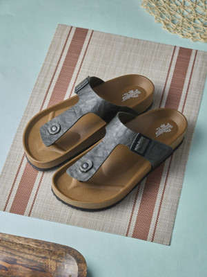 Roadster Stylish Dual Strap Buckle Design Men Flats(Olive , 9)