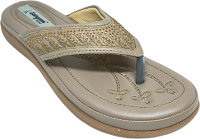 SANGAM Women Flats(Tan , 6)