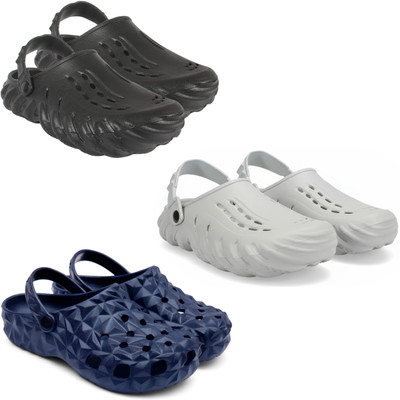 Golf Men Clogs(Black, Grey, Blue , 7)