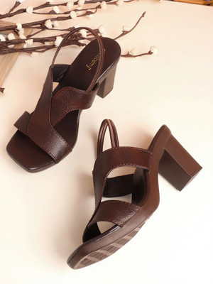 Dressberry Women Heels(Brown , 5)