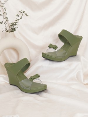 Stylicious Women Heels(Green , 6)